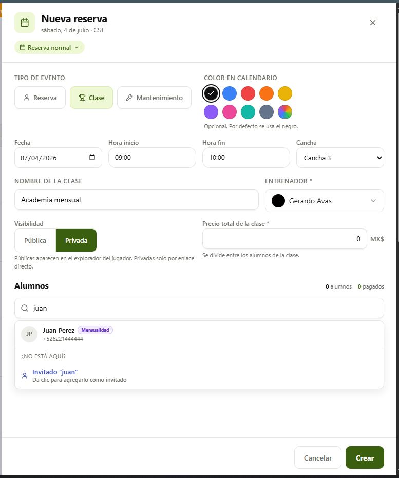 Buscador de alumnos mostrando un alumno con etiqueta Mensualidad